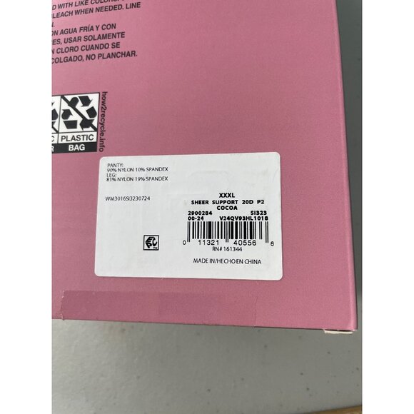 Silk Impressions Pantyhose Size XXXL Light Support Sheer Cocoa 20 Denier NEW - Picture 3 of 6